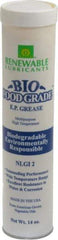 Renewable Lubricants - 14 oz Cartridge Biobased Extreme Pressure Grease - White, Extreme Pressure, Food Grade & High Temperature, 590°F Max Temp, NLGIG 2, - All Tool & Supply