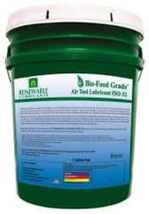 Renewable Lubricants - 5 Gal Pail, ISO 32, Air Tool Oil - -20°F to 230°, 29.33 Viscosity (cSt) at 40°C, 7.34 Viscosity (cSt) at 100°C, Series Bio-Food Grade - All Tool & Supply