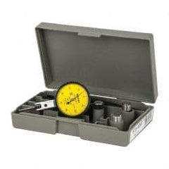 Mitutoyo - 0.8 mm Range, 0.01 mm Dial Graduation, Horizontal Dial Test Indicator - 1.5748 Inch Yellow Dial, 0-40-0 Dial Reading, Accurate to 0.008 Inch - All Tool & Supply