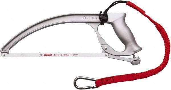 Stanley - 12" Tethered Hacksaw - 4" Throat Depth, Aluminum Handle, Ergonomically Designed D-Style Handle - All Tool & Supply