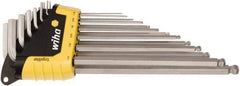 Wiha - 13 Piece L-Key Ball End Hex Key Set - Hex Range 0.05 to 3/8" - All Tool & Supply