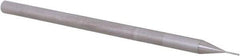 Accupro - 1/64", 3 Flute, Single End, Solid Carbide, 0.003" Corner Radius End Mill - 2-1/2" OAL, 30° Helix, Right Hand Flute, 0.022" LOC, Right Hand Cut, 1/8" Extended Reach - All Tool & Supply