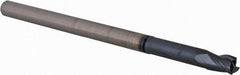 Accupro - 1/4", 3 Flute, Single End, Solid Carbide, 0.015" Corner Radius End Mill - 4" OAL, 30° Helix, Right Hand Flute, 3/8" LOC, Right Hand Cut, 1-1/4" Extended Reach - All Tool & Supply