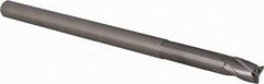 Accupro - 1/4", 3 Flute, Single End, Solid Carbide, 0.015" Corner Radius End Mill - 4" OAL, 30° Helix, Right Hand Flute, 3/8" LOC, Right Hand Cut, 1-1/4" Extended Reach - All Tool & Supply