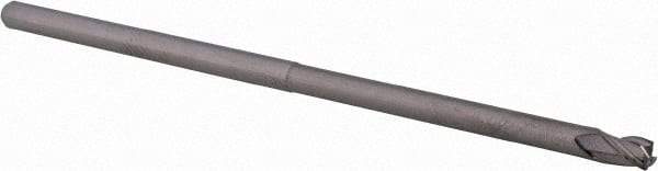 Accupro - 1/8", 3 Flute, Single End, Solid Carbide, 0.015" Corner Radius End Mill - 3" OAL, 30° Helix, Right Hand Flute, 3/16" LOC, Right Hand Cut, 1-1/2" Extended Reach - All Tool & Supply