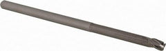 Accupro - 1/8", 3 Flute, Single End, Solid Carbide, 0.015" Corner Radius End Mill - 2-1/2" OAL, 30° Helix, Right Hand Flute, 3/16" LOC, Right Hand Cut, 1" Extended Reach - All Tool & Supply