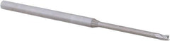 Accupro - 5/64", 3 Flute, Single End, Solid Carbide, 0.005" Corner Radius End Mill - 2-1/2" OAL, 30° Helix, Right Hand Flute, 0.117" LOC, Right Hand Cut, 0.94" Extended Reach - All Tool & Supply