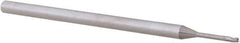 Accupro - 3/64", 3 Flute, Single End, Solid Carbide, 0.005" Corner Radius End Mill - 2-1/2" OAL, 30° Helix, Right Hand Flute, 0.07" LOC, Right Hand Cut, 3/8" Extended Reach - All Tool & Supply