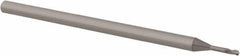 Accupro - 3/64", 3 Flute, Single End, Solid Carbide, 0.01" Corner Radius End Mill - 2-1/2" OAL, 30° Helix, Right Hand Flute, 0.07" LOC, Right Hand Cut, 1/4" Extended Reach - All Tool & Supply