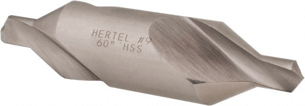 Hertel - #9 Plain Cut 60° Incl Angle High Speed Steel Combo Drill & Countersink - All Tool & Supply