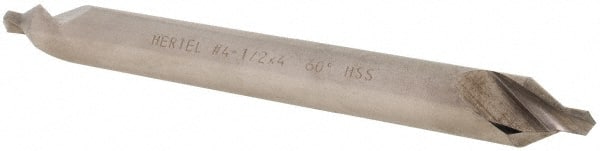 Hertel - #4-1/2 Plain Cut 60° Incl Angle High Speed Steel Combo Drill & Countersink - All Tool & Supply