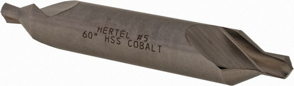 Hertel - #5 Plain Cut 60° Incl Angle Cobalt Combo Drill & Countersink - All Tool & Supply