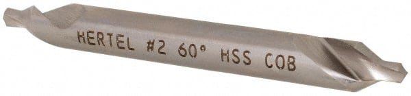 Hertel - #2 Plain Cut 60° Incl Angle Cobalt Combo Drill & Countersink - All Tool & Supply