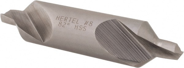 Hertel - #8 Plain Cut 82° Incl Angle High Speed Steel Combo Drill & Countersink - All Tool & Supply