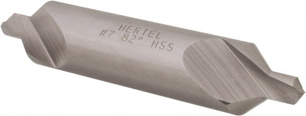 Hertel - #7 Plain Cut 82° Incl Angle High Speed Steel Combo Drill & Countersink - All Tool & Supply