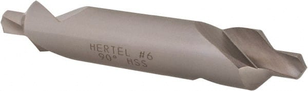 Hertel - #6 Plain Cut 90° Incl Angle High Speed Steel Combo Drill & Countersink - All Tool & Supply