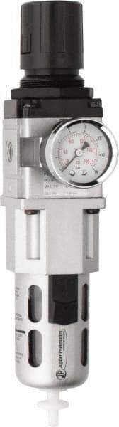 PRO-SOURCE - 1/4" NPT Port Intermediate 1 Piece Filter/Regulator FRL Unit - Polycarbonate Bowl, 63 SCFM, 145 Max psi, 8.66" High, Automatic Drain - All Tool & Supply