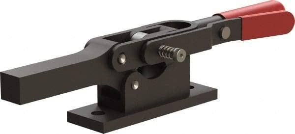 De-Sta-Co - 1,299 Lb Holding Capacity, Horizontal Handle, Manual Hold Down Toggle Clamp - 69° Handle Movement, 90° Bar Opening, Solid Bar, Flanged Base, Oxide Finish, Forged Alloy Steel - All Tool & Supply