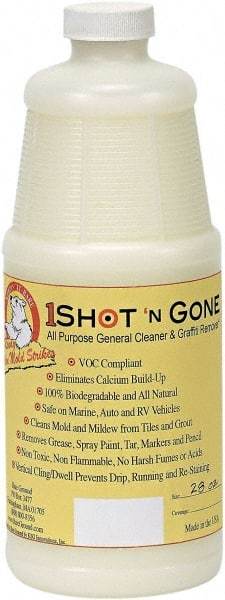 Bare Ground Solutions - 28oz of 1 Shot Graffiti Remover & Cleaner - 1 Shot Graffiti Remover is a 100% biodegradable and all-natural cleaner removes grease, spray paint, tar, markers and pencil from hard surfaces. - All Tool & Supply