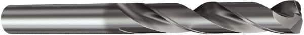 Sandvik Coromant - 12.8mm 140° Solid Carbide Jobber Drill - TiAlN Finish, Right Hand Cut, Spiral Flute, Straight Shank, 4.8819" OAL, Split Point - All Tool & Supply