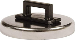 Mag-Mate - 14 Lb Max Pull Force, 3/16" Overall Height, 1.24" Diam, Ceramic Cup Magnet - Clamp Style, 3/8" Clamp Opening, Chrome Plated - All Tool & Supply