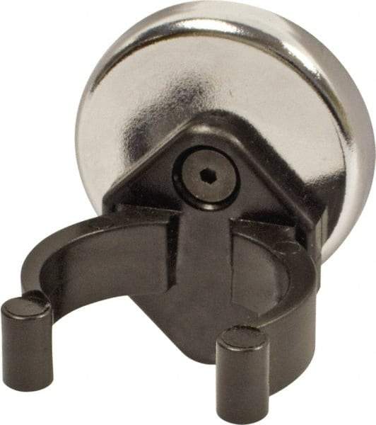 Mag-Mate - 22 Lb Max Pull Force, 9/32" Overall Height, 1.41" Diam, Ceramic Cup Magnet - Clamp Style, 1-3/8" Clamp Opening, Chrome Plated - All Tool & Supply