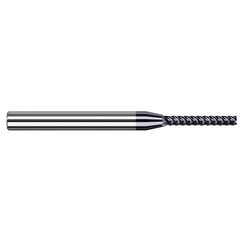 Variable Helix End Mills for Medium Alloy Steels - Finishers - 1.600mm Cutter Diameter × 13.000mm Length of Cut Carbide Square End Mill Finisher for Medium Alloy Steels, 5 Flutes, AlTiN Nano Coated - Exact Industrial Supply