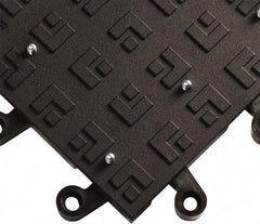 Wearwell - 18" Long x 18" Wide x 7/8" Thick, Anti-Fatigue Modular Matting Solid Grid - Male & Female, 4 Interlocking Sides, Black, For Dry Areas, Series 554 - All Tool & Supply