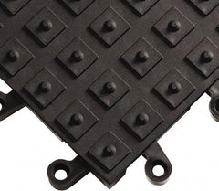 Wearwell - 18" Long x 18" Wide x 7/8" Thick, Anti-Fatigue Modular Matting Solid Grid - Male & Female, 4 Interlocking Sides, Black, For Dry Areas, Series 552 - All Tool & Supply