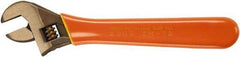 Ampco - 1-1/8" Jaw Capacity, 8" Insulated Adjustable Wrench - Steel, Plain Finish, 8-3/8" OAL - All Tool & Supply