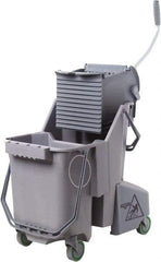 Unger - 32 Qt Plastic Bucket & Wringer - 21" Long x 20" High x 15" Wide, Gray, Aluminum Handle - All Tool & Supply