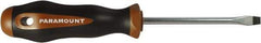 Paramount - 203mm OAL Cabinet Slotted Screwdriver - 102mm Blade Length, Round Shank, Ergonomic Handle - All Tool & Supply