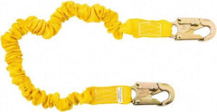 PRO-SAFE - 6' Long, 350 Lb Capacity, 1 Leg Locking Snap Hook Harness Shock Absorbing Lanyard - Polyester Webbing, Locking Snap Hook Anchorage Connection - All Tool & Supply