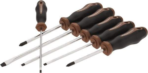 Paramount - 6 Piece Slotted & Phillips Screwdriver Set - Bit Sizes: Philips #1 & #2 - All Tool & Supply