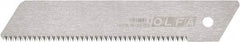 Olfa - 1 Piece Steel Serrated Blade - 142mm OAL, 5-37/64" Blade Length, 0.02" Blade Thickness - All Tool & Supply