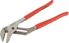 Proto - 12" OAL, 2-11/16" Max Capacity, 1-3/4" Jaw Length x 33/64" Jaw Width, 7 Position Gooseneck Tongue & Groove Pliers - Serrated Straight Jaws, Standard Head, Vinyl Handles - All Tool & Supply