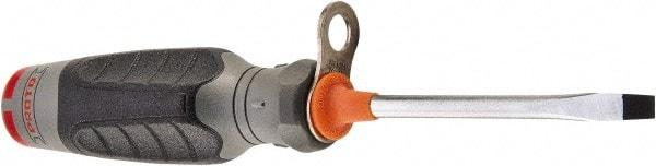 Proto - Tethered & Slotted Screwdriver - Round Shank, Ergonomic Handle - All Tool & Supply