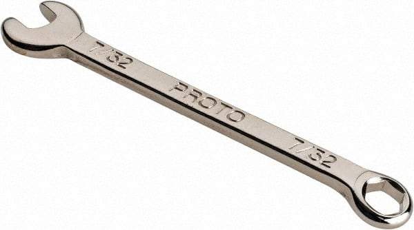 Proto - 7/32" 6 Point Combination Wrench - 3-5/64" OAL, Steel, Nickel Finish - All Tool & Supply