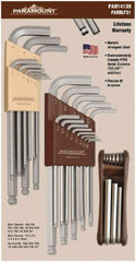 Paramount - 31 Piece L-Wrench/Fold-Up Combo Hex Key Set - Hex Range 0.05 to 3/8", Steel - All Tool & Supply