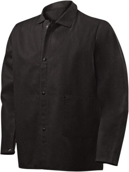 Steiner - Size 2XL Welding & Flame Resistant/Retardant Jacket - Black, Cotton, Snaps Closure, 56 to 58" Chest - All Tool & Supply