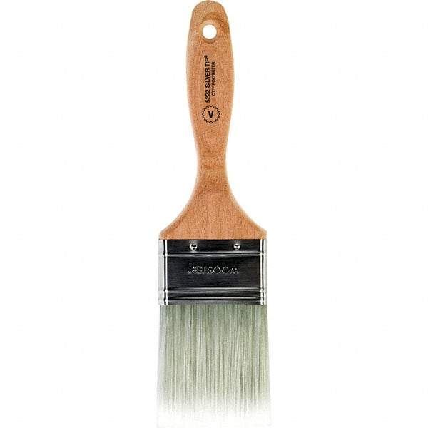 Wooster Brush - 2-1/2" Flat Synthetic Varnish Brush - 2-15/16" Bristle Length, 5.81" Wood Beavertail Handle - All Tool & Supply