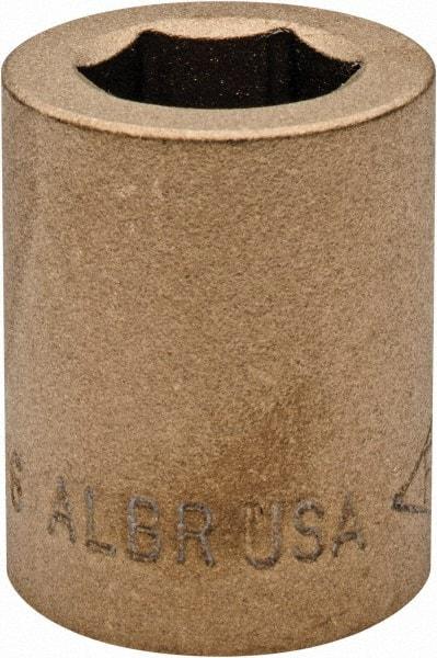 Ampco - 9/16", 1/2" Drive, Standard Hand Socket - 6 Points, 1-3/16" OAL, Aluminum Bronze - All Tool & Supply