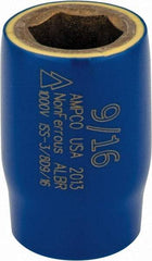 Ampco - 9/16", 3/8" Drive, Standard Hand Socket - 6 Points, 1-1/2" OAL, Aluminum Bronze - All Tool & Supply