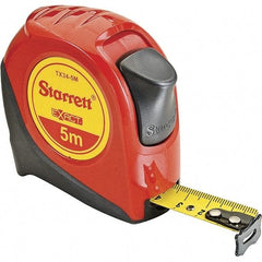 Starrett - 16' x 3/4" Yellow Blade Tape Measure - 1mm Graduation, S6 Graduation Style, Red Case - All Tool & Supply