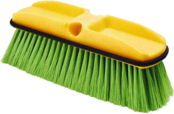 Rubbermaid - 2-1/2" Bristle Length, Nylon Wash Brush - 10" Long Head, Green, Plastic Block - All Tool & Supply