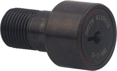 Accurate Bushing - 1/2" Roller Diam x 3/8" Width, 1/4" Stud Diam x 5/8" Length, Sealed Heavy Stud Cam Follower - Carbon Steel, 1/4" Thread Length, 1/4-28 Thread, 1" OAL, 970 Lb Dynamic Cap - All Tool & Supply