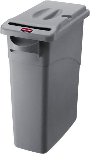 Rubbermaid - 15-7/8 Gal Gray Rectangle Confidential Document Container - Plastic, 24.88" High x 23.13" Long x 11" Wide - All Tool & Supply