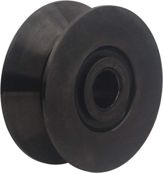 Accurate Bushing - 1-1/4" Bore, 5-1/2" Roller Diam x 2-1/4" Roller Width, Carbon Steel V-Grooved Yoke Roller - 17,600 Lb Dynamic Load Capacity, 2-5/16" Overall Width - All Tool & Supply