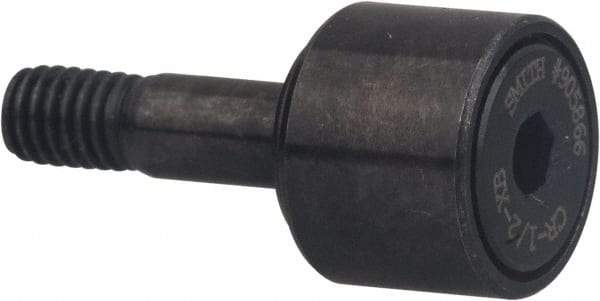 Accurate Bushing - 1" Roller Diam x 5/8" Width, 7/16" Stud Diam x 1" Length, Stud Cam Follower with Hex - Carbon Steel, 1/2" Thread Length, 7/16-20 Thread, 1-5/8" OAL, 3,030 Lb Dynamic Cap - All Tool & Supply