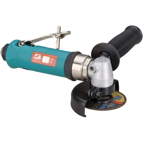 Dynabrade - 3" Wheel Diam, 18,000 RPM, Pneumatic Cutoff & Cutoff-Grinder Tool - Right Angle Handle, 1/4 NPT Inlet - All Tool & Supply